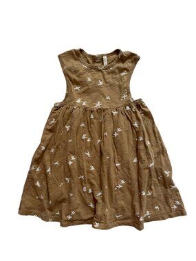 Rylee + Cru Dove Cloud Print Cotton Dress Brown Size 4-5Y